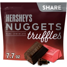 HERSHEY'S NUGGETS Dark Chocolate Truffles, Candy Share Pack, 7.7 oz