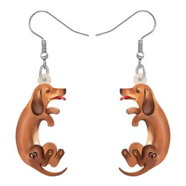WEVENI Cute Acrylic Dog Earrings Dangle Pug Dachshund Decor Jewelry Chihuahua Gifts for Women Pet Dog Charms (Dachshund C)