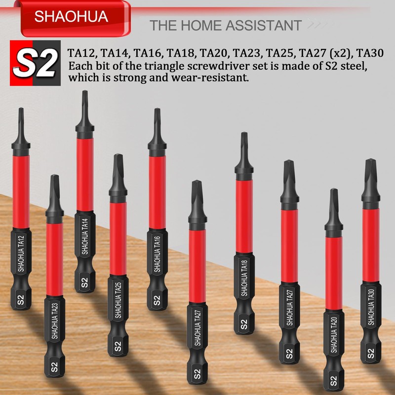 10PCS Triangle Screwdriver Bits, Impact Tough Triangle Bits Set, Upgraded