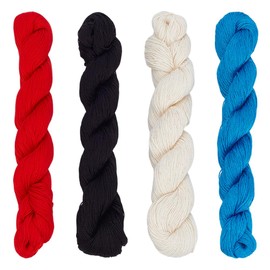 FREEBLOSS 4 Pcs Sashiko Thread in 4 Colors Sashiko Skein 4 * 100 M Pure Cotton Embroidery Thread Japanese Sashiko Thread Quilting & Embroidery Sashiko Kit Supplies