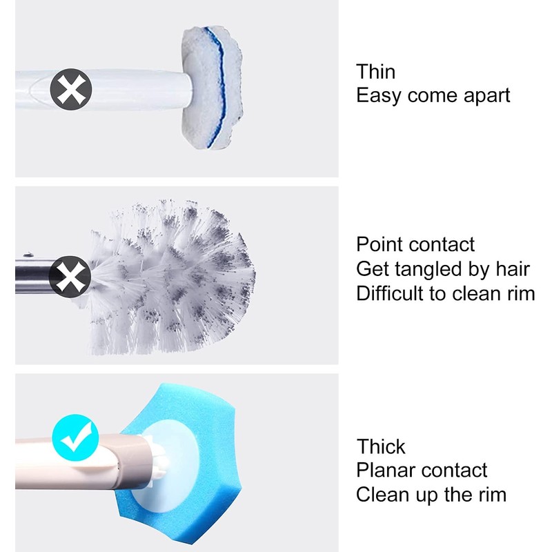 32PCS Disposable Toilet Brush Heads Only Compatible with BOOMJOY Disposable