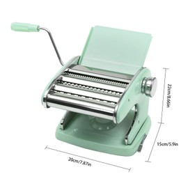 HAPPCUCOE Pasta Maker Machine, Manual Pasta Makers with 6 Adjustable Thickness Settings,Noodle Machine, Suitable for Homemade Lasagna, Spaghetti, Dumpling Wrappers (Green)