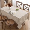 MIULEE Linen Tablecloth 100 x 140 cm Beige Checked Linen
