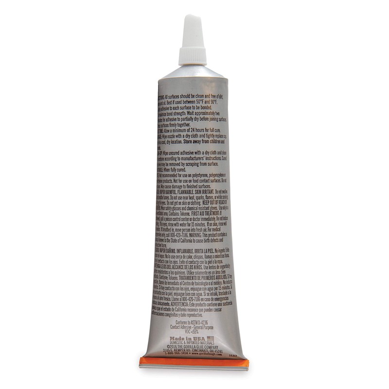 Gorilla Clear Grip Waterproof Contact Adhesive, , 3 Ounce, Clear,