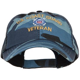 US Coast Guard Veteran Military Embroidered Enzyme Camo Cap - Sky OSFM
