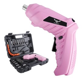 47 in 1 Electric Screwdriver Cordless Rechargeable Small Pink Power Drill Set 3.6V Li-ion 3.5N·m Max Torque Electric Rotatable with Case LED Light Screwdriver for Home Office DIY Tools (Pink)