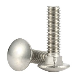 3/8-16 x 4 Carriage Bolts, Stainless Steel 18-8 (304), Round Head, Square Neck, Fully Threaded, 5 PCS