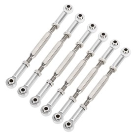 RC Car Push Rod, 88mm Aluminum Alloy Adjustable Push Rods Compatible with 1/10 RC Car, 6Pcs(Silver)