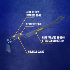 IRWIN Pry Bar, 2 in 1 Spring Steel Flat, 21 Inch (IWHT55180)