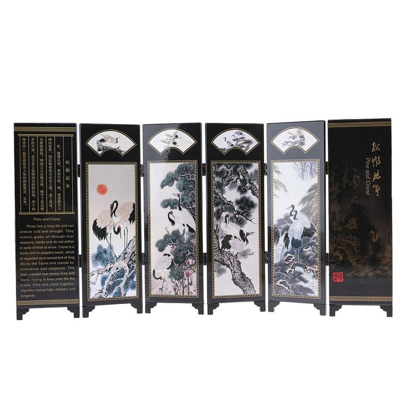 lachineuse Chinese Miniature Wooden Screen Durable 24 x 10 x