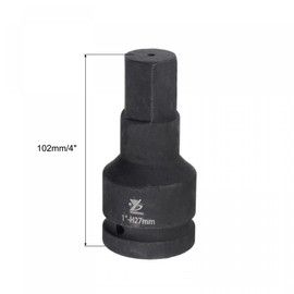 uxcell 27mm Impact Hex Bit Socket, 1" Drive 102mm Length CR-MO Steel Metric Sizes
