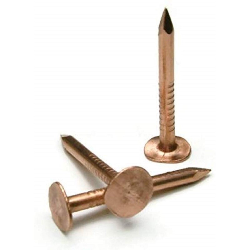 2-1/2" Smooth Shank Solid Copper Roofing Nails 10 Gauge USA
