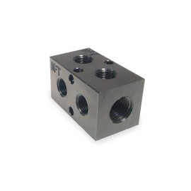 Pneumadyne M20-250-2-90, Manifold, 90 Degree Ports, 2-Station, 1/4 NPT Input, 1/8 NPT Output