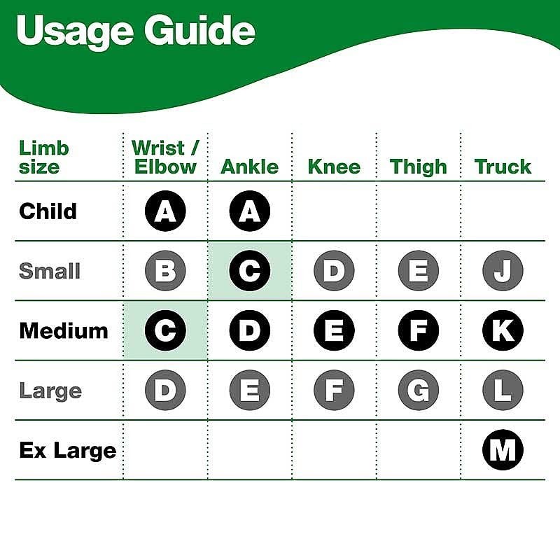 HypaBand Tubular Bandage - Size C Medium Wrist Elbow Ankle,