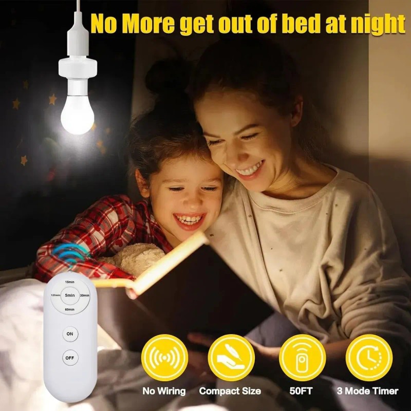 4 Pcs Socket Inteligente Con Control Remoto Para Foco E27