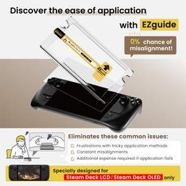 Bellemond Tempered Glass Screen Protector designed for Steam Deck -「EZ Guide」Alignment Kit for Flawless Installation, 10H Hardness - Designed in Japan
