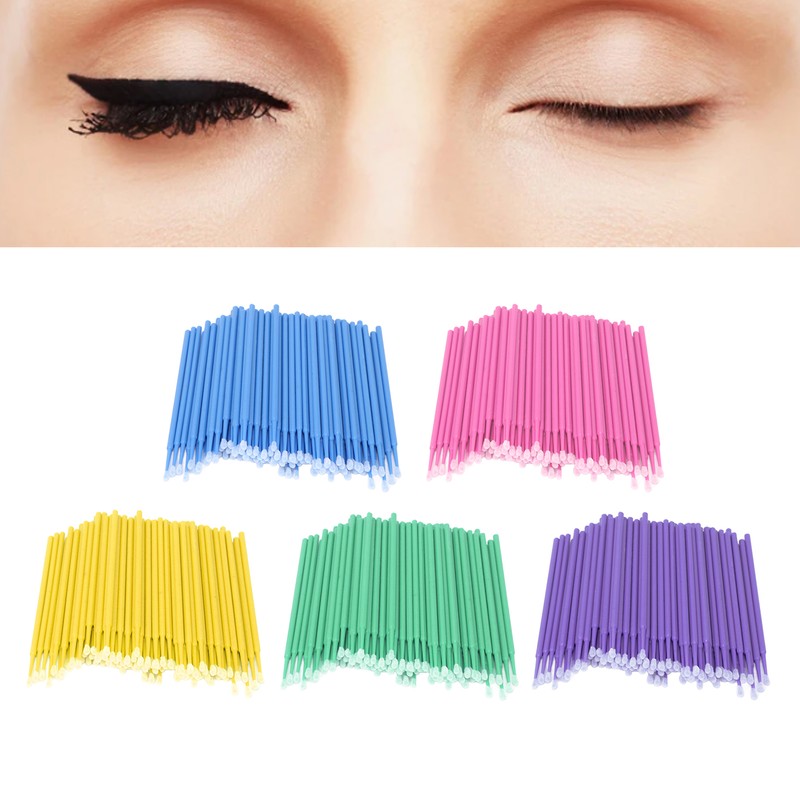 500pcs Disposable Eyeliner Cleaner Soft Cotton Tips Mini Makeup Cleaning
