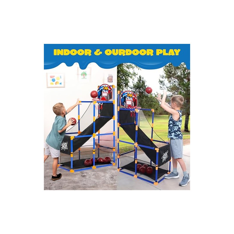 JOYIN Juego de baloncesto para niños con 4 bolas y