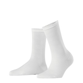FALKE Women's Bold Dot W So Cotton Plain 1 Pair Socks, White 2000, 2.5-5
