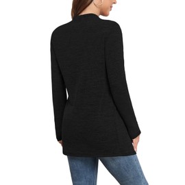 Yincro Womens Lightweight Cardigan Long Sleeve 0pen Front Casual Sweater Cardigans with Pockets (Black, M)