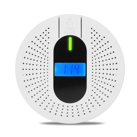 10 Year Battery Operated Smoke and Carbon Monoxide Detector, Smoke Alarm CO Detector with Test Button Large LCD Display