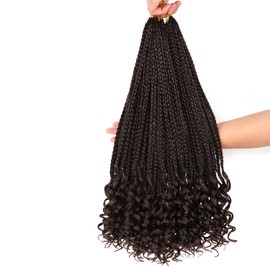 Crochet Braids Hair Extensions, Synthetic Hair for Braiding Hair, Kanekalon Synthetic Hair, Crochet Hair Extension Set, Braid, Fake Hair (45.7 cm (Pack of 7), 4)