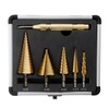 GIONAR 5 Pcs Step Drill Bits Set, Cone Drill Bit