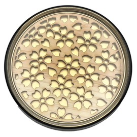 Miyasaka Wood Coaster with Resin Cover, Made in Japan, Round, 3 Variations, Stacking, Domestic Cedar, Waterproof, Precision Laser Processing (Cherry Blossom)