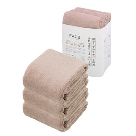 CBJAPAN Carari Day Face Towel, 5x Water Absorbency Microfiber, Pink, Set of 3, Quick Dry (Absorbs Water in the Fiber Gaps), Marshmallow Texture, Fluffy, 11.8 x 31.5 inches (30 x 80 cm)