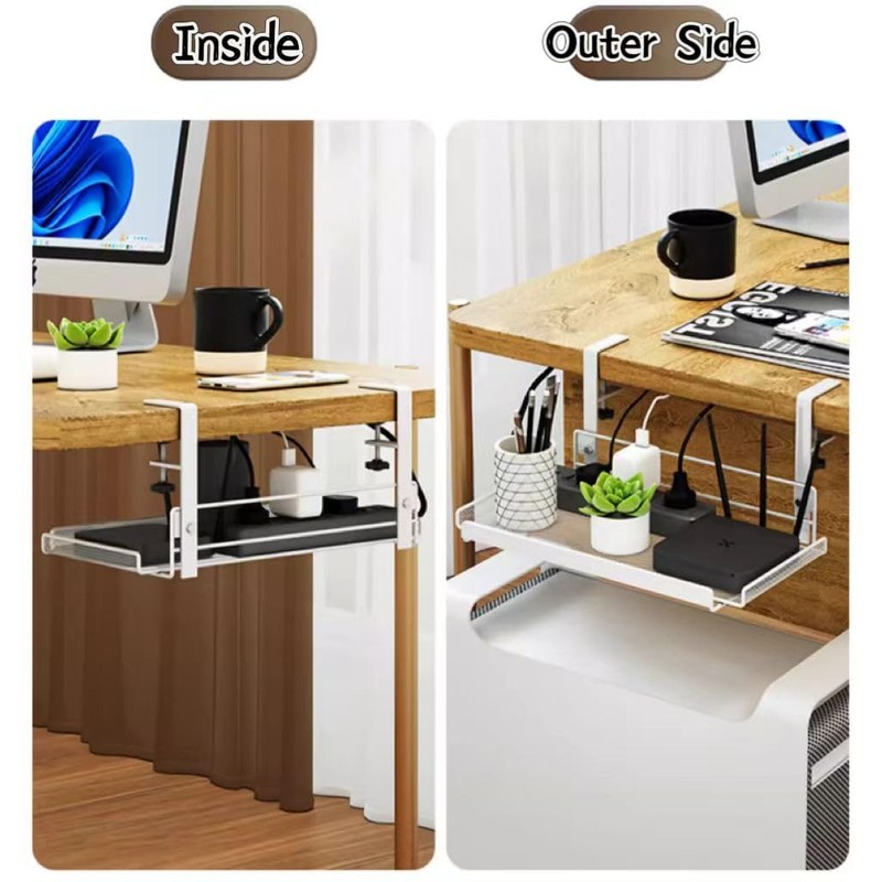 Under Desk Cable Management Tray No Drill, Under-Desk Cable Organiser