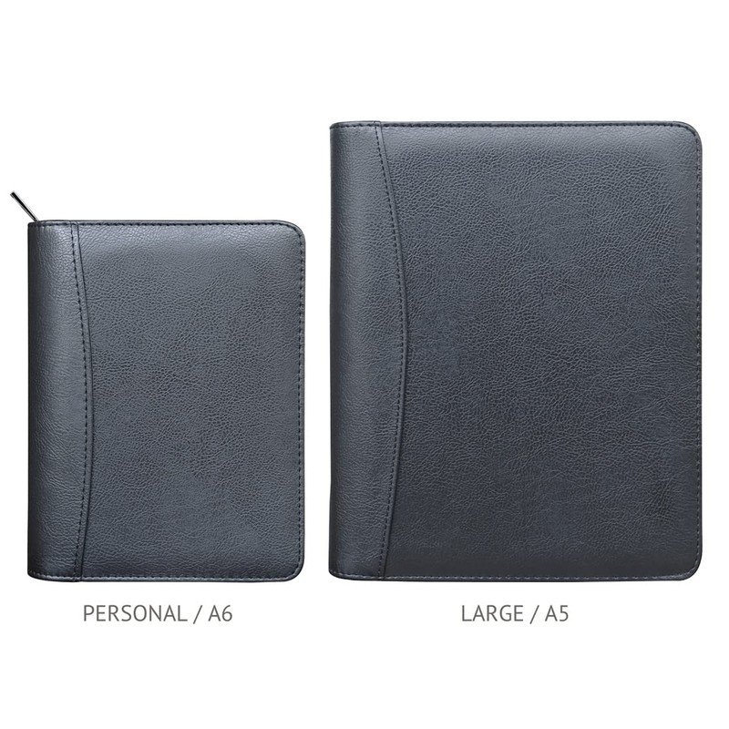 Fan&Ran Zipper Planner Organizer, Simulated Leather Undated Starter Set, A6/Personal