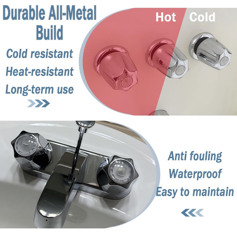 3 Piece Shower Knob Replacement Set,12 Tooth Broach Stem,Replacement Compatible