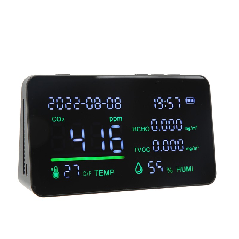 CO2 Detector ABS and Electronic TVOC Sensor Components Digital Temperature