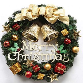 BOSSTER Xmas Wreaths for Doors Handmade Christmas Garlands 30cm Reusable Merry Christmas Door Artificial for Christmas Door Wall Decoration