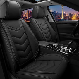 CTDS Car Seat Covers for GMC Acadia 2007-2026, Stylish Sport Seat Cover, Premium Nappa Leather Car Seat Cover. Automobile Seat Covers Sets.(Standard 2 Seats/Pure Black)