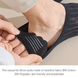 Hybursky Tabi Flip Flop Socks for Men 3 Pairs Cotton Men's No Show Socks Low Cut Non Slip Casual Invisible Split Toe Sock, Black