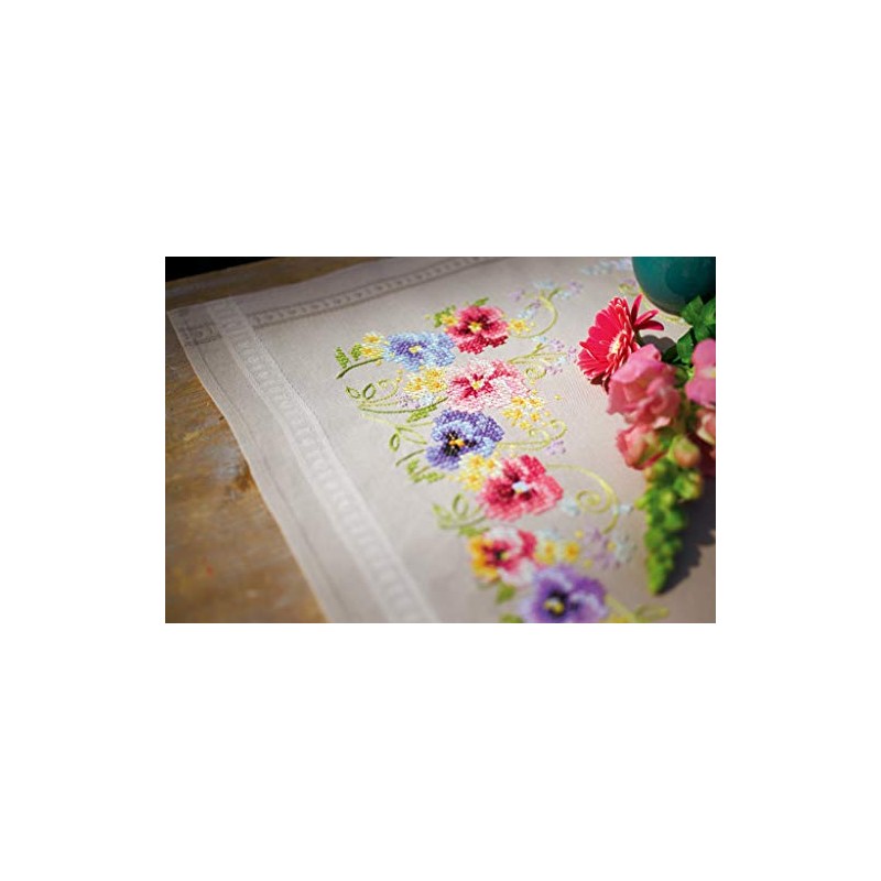 Vervaco Table Runner Kit: Violets, NA, 40 x 100cm