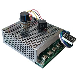 NEWNEWLIU 60A PWM DC Motor Speed Controller,12V/24V/36V/48V LED Display Stepless Speed Control with Forward-Brake-Reverse Switch & Adjustable Potentiometer for Brushed Motors (with Shell)