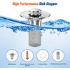 Bathroom Sink Stopper, Stainless Steel Removable Drain Strainer, Hair Catcher