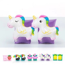 Thick Inflatable Cartoon Children's Swimming Arm Floats - Flamingo Unicorn Design Free Size/Unicorn 10ea