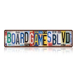 TREEPERI Vintage Board Games Blvd Street Sign Wall Decor Metal Tin Signs for Bar Home Bedroom Garage