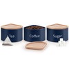 EHC Tea Coffee Sugar Canister Set, Set of 3 Stackable