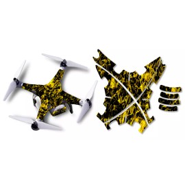 DJI Phantom 2 Drone Wrap RC Quadcopter Decal Custom Skin Accessory Yellow Flames