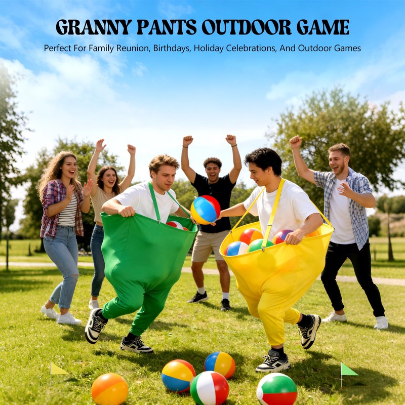 Granny Pants Yard Game Set 22-PCS Yellow & Green Team