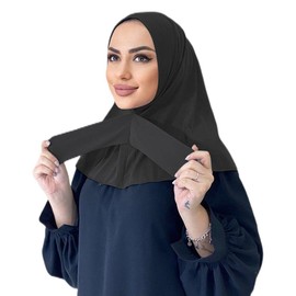 KENANLAN Kuwait Hijab Hijab Undercap Hijab, Women's Muslin Headscarf, Colour Cloths Wraps, Muslim Stretch Headscarf, Summer, Breathable Sun Hat, Winter, Warm Hood (Black)