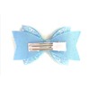 Princess Elsa Inspired Hair Clip Turquoise and Silver Glitter Snowflake