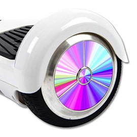 MightySkins Skin Compatible with Hover Balance Board Scooter Wheels Mini Board Unicycle Bluetooth wrap Cover Sticker Rainbow Zoom