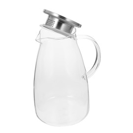 Zerodeko Large Capacity Tea Kettle Borosilicate Water Jug with Tea Filter for Home Office Parties and Scented Beverages