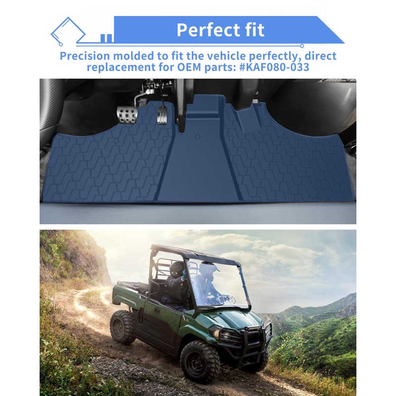 SLORIMOD Front Floor Mat Set for Kawasaki Mule PRO DX
