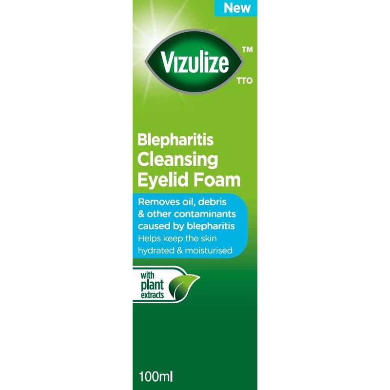 Vizulize Blepharitis Eye Lid Foam, 100ml for Removal of Oil,